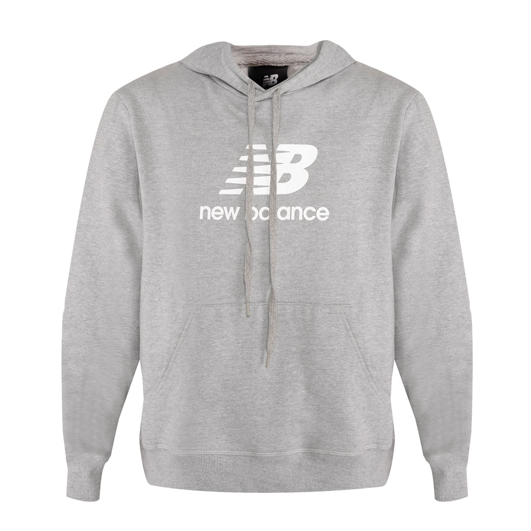 New Balance Casaco MT31537B-AG M CAPUZ ESSENTIALS Cinza Claro Mescla Algodao -4-
